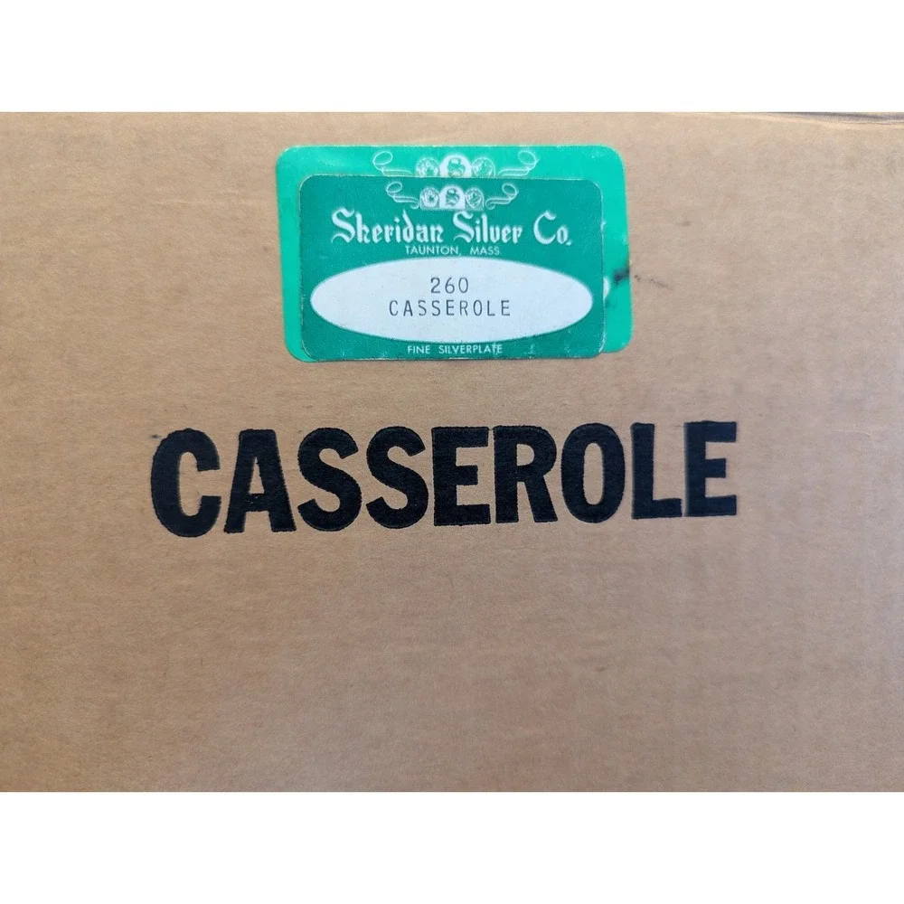 Sheridan Silverplate 1.5 Qt Round‎ Covered Casserole & Glass Liner #260 NIB
